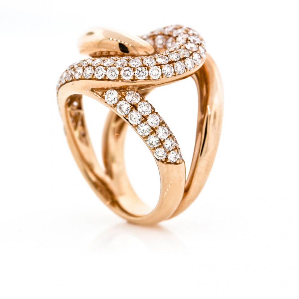 2.28 Cts. 18K Rose Gold Ladies Diamond Right Hand Ring,Cheap Diamond